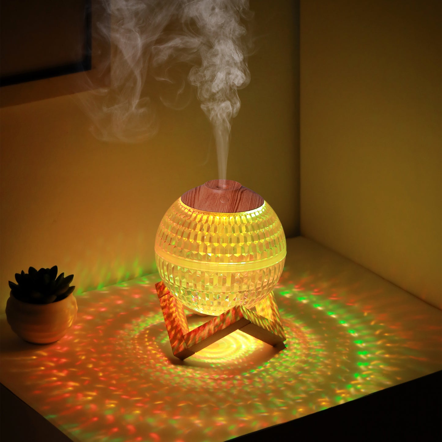Crystal Ball USB Humidifier – Mini Silent Cool Mist Diffuser with RGB Colorful LED Lights