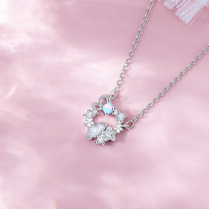 Women’s Kitten Pendant Necklace – Personalized Zircon Charm