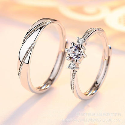 Sterling Silver Couple Rings – Matching Wedding Bands for Her & Him