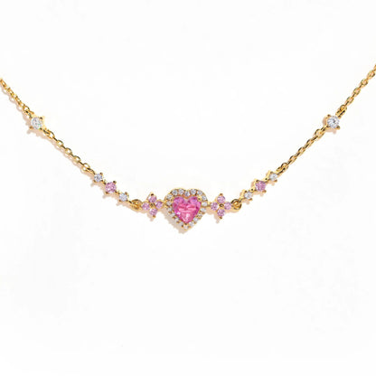 Sweet Bow Heart Rhinestone Chain Bracelet – Y2K Inspired Valentine's Day Fashion