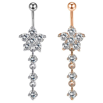 Wish Color Zircon Belly Button Ring – Dazzling Multicolor Crystal Navel Piercing Jewelry