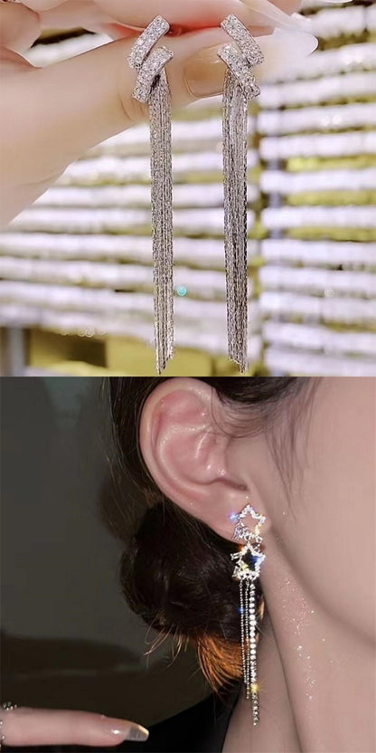 XINGX Elegant Water Drop Tassel Earrings – Minimalist Chic Jewelry