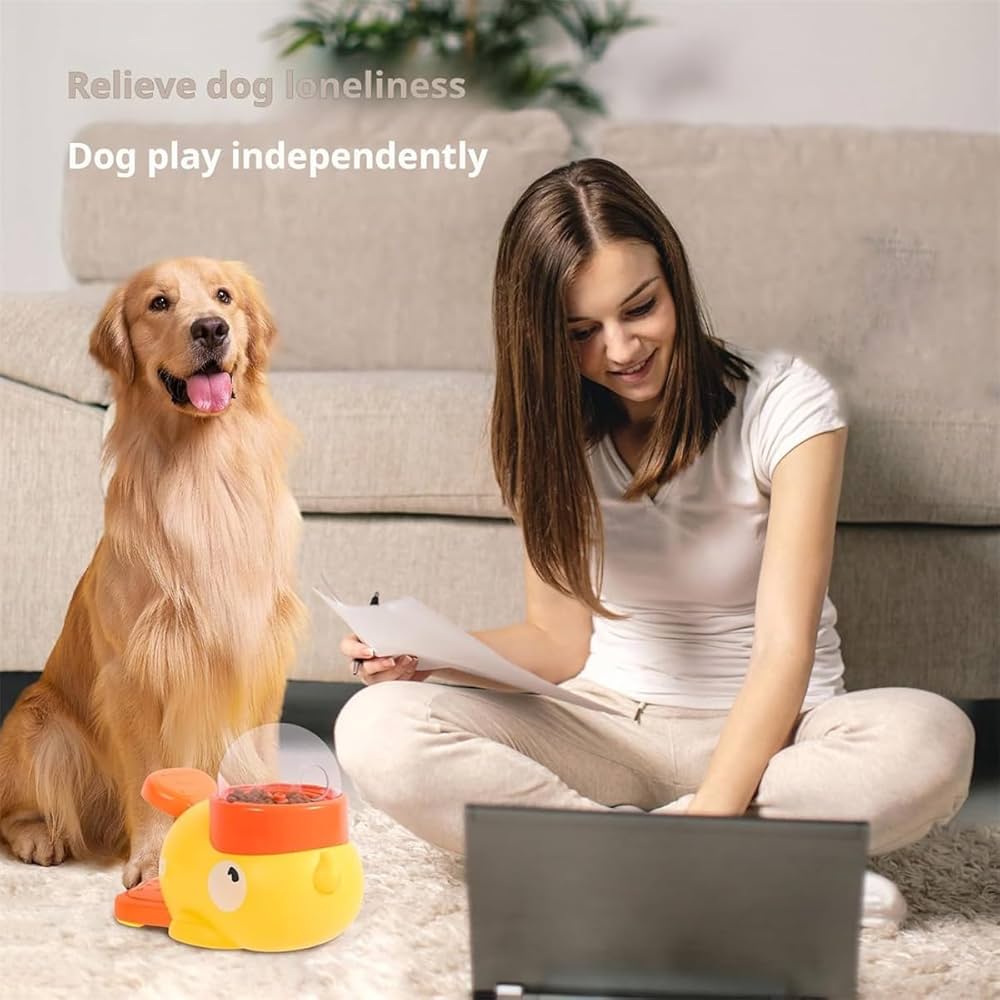 Dog Puzzle Feeder – Interactive Pet Food & Treat Dispenser, Cartoon Duck Design, Anti-Slip Automatic Feeder for Dog Training