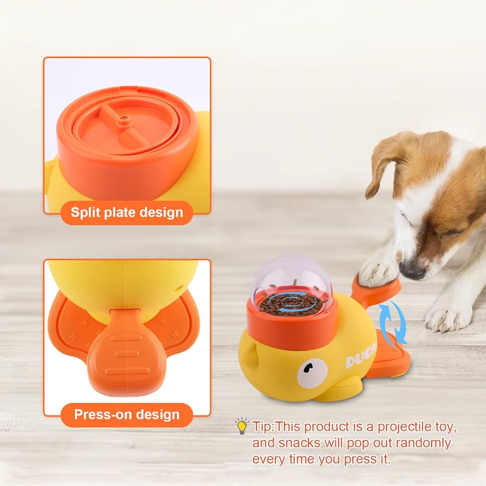 Dog Puzzle Feeder – Interactive Pet Food & Treat Dispenser, Cartoon Duck Design, Anti-Slip Automatic Feeder for Dog Training