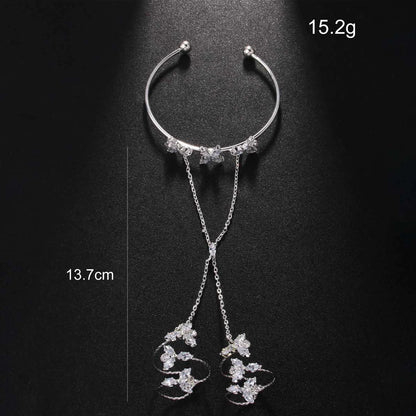 Luxury Diamond Petal Jewelry – Elegant Mitten-Style High-End Fashion Accessory for Women