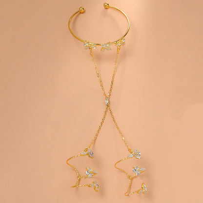 Luxury Diamond Petal Jewelry – Elegant Mitten-Style High-End Fashion Accessory for Women