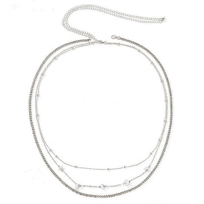 Hot Girl Aesthetic Silver Tassel Waist Chain – Multi-Layered Look
