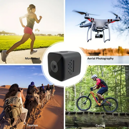 Mini Action Camera 1080P Full HD | SQ28 Waterproof Sports Camera with Auto AI Night Vision, Rechargeable Battery, and Outdoor HD Aerial Photography