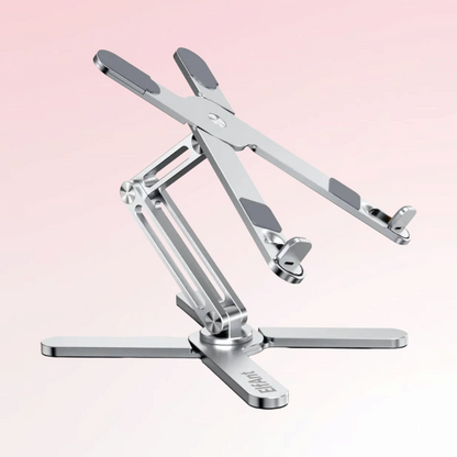 360° Rotating Foldable Aluminum Laptop Stand – Adjustable Height Notebook Holder with Heat Dissipation & Stable Triangular Support