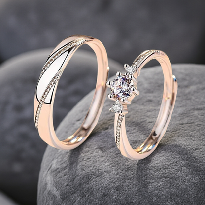 Sterling Silver Couple Rings – Matching Wedding Bands for Her & Him