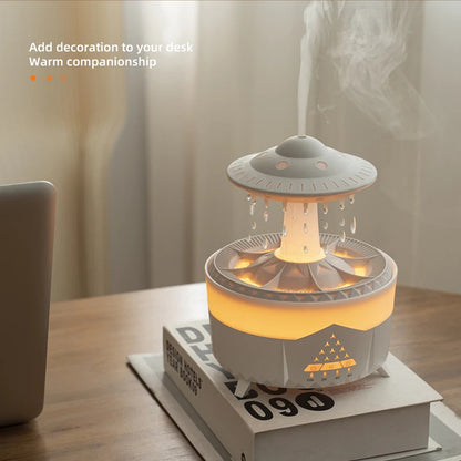 UFO Raindrop Humidifier – USB Cool Mist Aromatherapy Diffuser for Home, Office & Bedroom