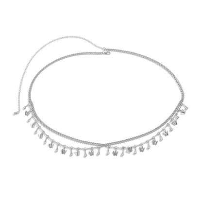 Bikini Rhinestone Multi-Layer Waist Chain with Butterfly & Tassel Body Decorations