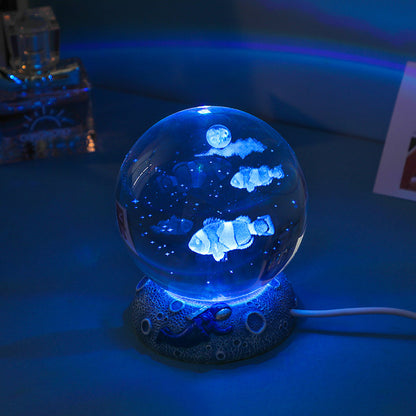 Luminous Crystal Ball with Resin Base – Home & Desk Decoration