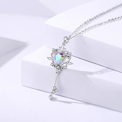 S925 Sterling Silver Guard Key Necklace – Elegant Women’s Pendant Jewelry, Original Design, Gift for Her