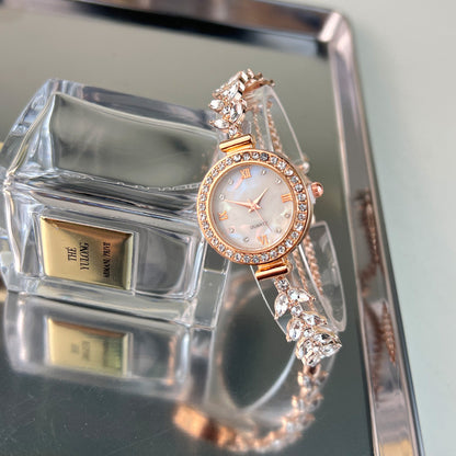 Affordable Luxury Diamond Quartz Watch with Adjustable Bracelet – Elegant Women's Timepiece