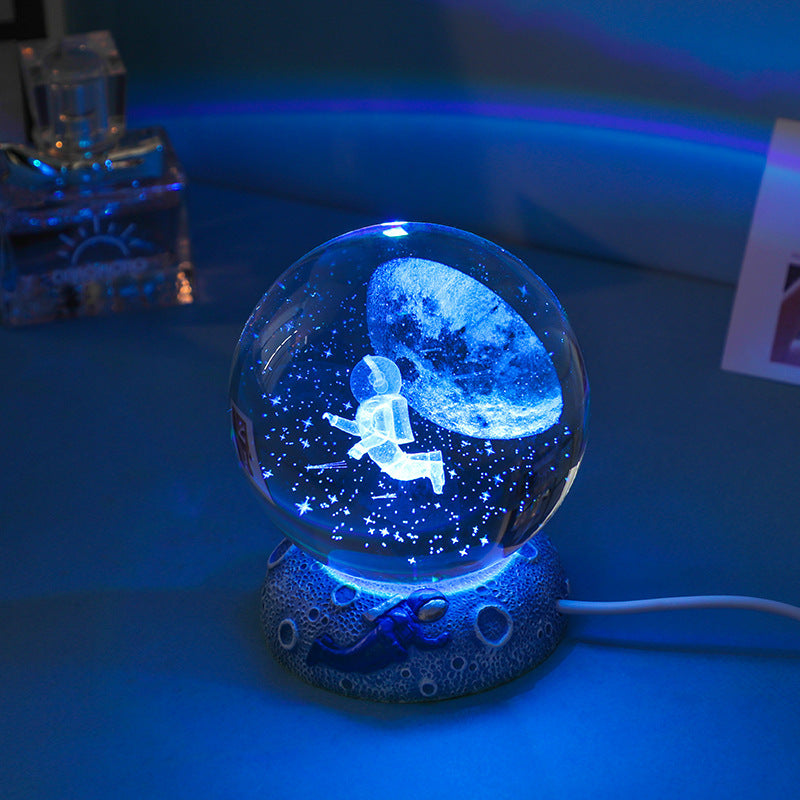 Luminous Crystal Ball with Resin Base – Home & Desk Decoration