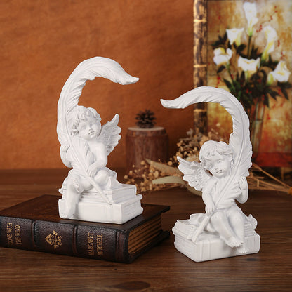 Nordic Feather Angel Decoration – Creative Resin Home & Restaurant Ornament, Sketch Model Display, Elegant Nordic-Style Home Decor