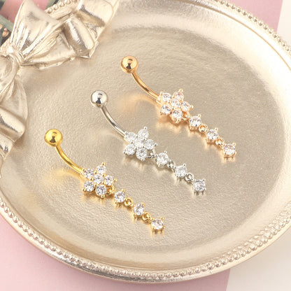 Wish Color Zircon Belly Button Ring – Dazzling Multicolor Crystal Navel Piercing Jewelry