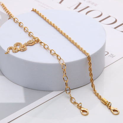 Fashion Snake Pendant Anklet – Double Circle Chain Twist Design for Women