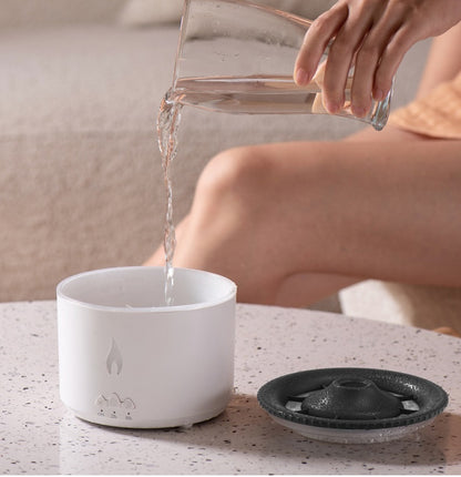Two-Color Flame Volcano Humidifier – Aromatherapy Diffuser with Ring Mist Effect for Home & Office