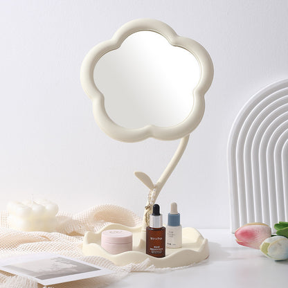 Portable Floral Desktop Makeup Mirror – Cute Sunflower Design, Detachable HD Vanity Mirror for Bathroom & Bedroom