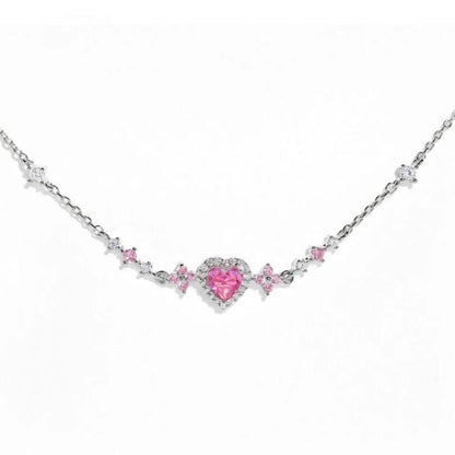 Sweet Bow Heart Rhinestone Chain Bracelet – Y2K Inspired Valentine's Day Fashion