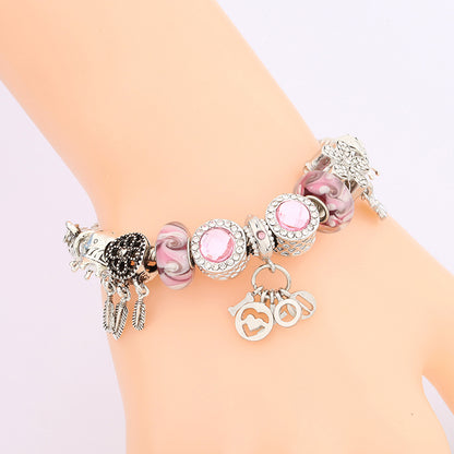 Women’s Fashion Glass Bead Bracelet – Elegant Romantic Style