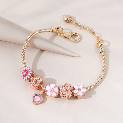 Love Daisy Beaded Bracelet – Hollow Diamond Charm Jewelry for Women