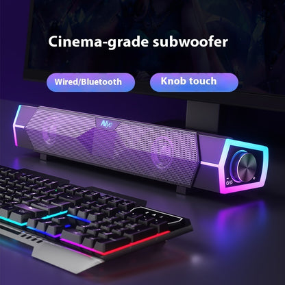 4D Bluetooth Computer Soundbar Dual Speaker Subwoofer Stereo Surround Sound Loudspeaker for Laptop PC Notebook