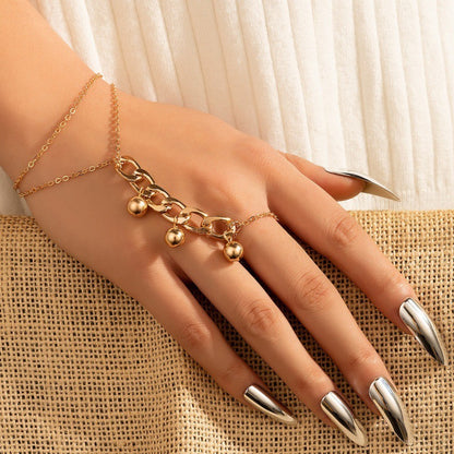 Trendy Tassel Linked Bracelet Ring – Fashion Chain Hand Jewelry for Women