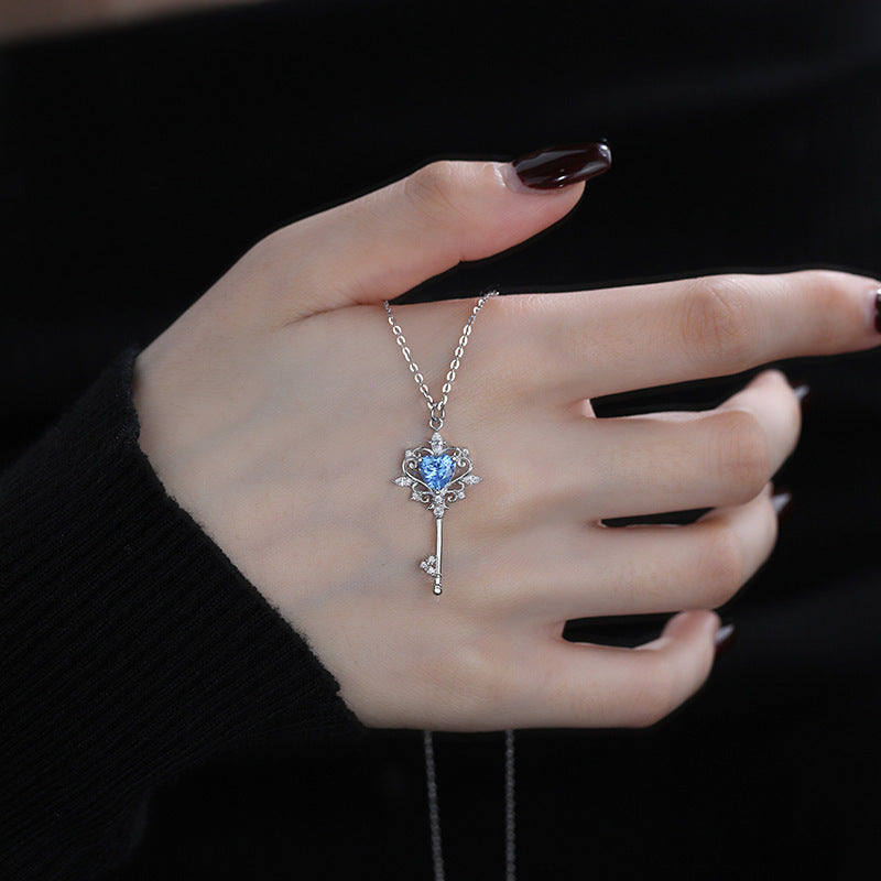 S925 Sterling Silver Guard Key Necklace – Elegant Women’s Pendant Jewelry, Original Design, Gift for Her