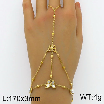 Delicate Finger Ring Bracelet – Stylish Stainless Steel Hand Chain for Women’s Fashion
