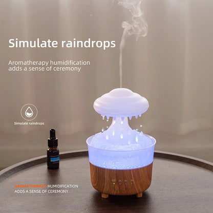 Rain Cloud Humidifier with Raindrop Sound & 7-Color LED - Essential Oil Diffuser & Night Light for Relaxation & Sleep