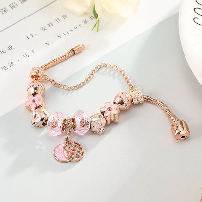 Rose Gold Geometric Love Bracelet – Fashion Jewelry for Women