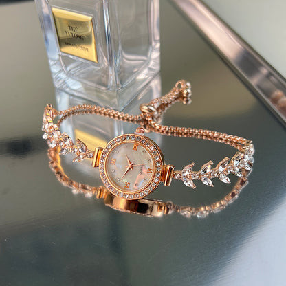 Affordable Luxury Diamond Quartz Watch with Adjustable Bracelet – Elegant Women's Timepiece